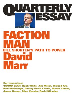 cover image of Quarterly Essay 59 Faction Man